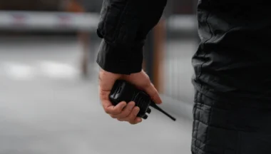 security guard with wireless device