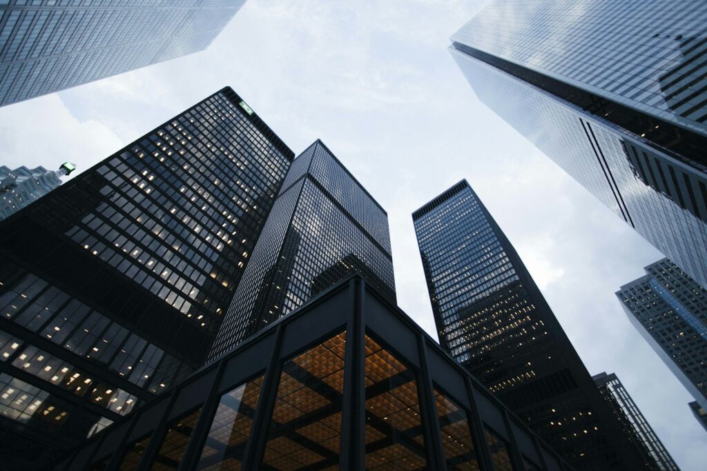 Bengaluru Facility Management - IT Parks and Tech Campuses Glass office towers representing Bengaluru IT parks and tech campuses served by PropSquare facility management